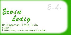 ervin ledig business card